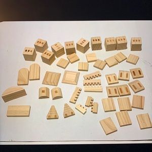 Wooden Castle Building Blocks Set